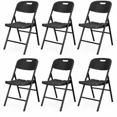 GENERICO - Pack 6 Silla Plegable negra para Eventos