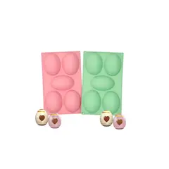 PASTELERIUSCL - X2 Molde Huevos Grandes Para Rellenar Moldes Chocolates Pascua 5cav Molde De Silicona Huevos Pascuas