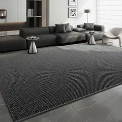 GENERICO - ALFOMBRA NEGRO TEXTURIZADA 160X200 DE ALTA CALIDAD MODERNA ELAGANTE WM