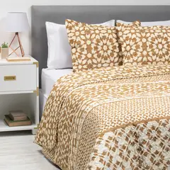 ZAHR - Cubrecama Estampado con Funda de cojín