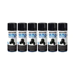 RUST-OLEUM - 6 Pack Pintura Ultra Cover 2X Multiuso Negro Brillante 700057