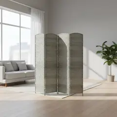 GENERICO - Divisor Espacios Hogar Oficina Panel Plegable Tela 4 Cuerpos 180cm Color Ceniza Moderno Escandinavo