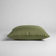 GENERICO - Funda De Cojín 45x45cm Verde Oliva Intenso Para Sofas Y Camas