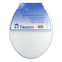 TAUMM - Asiento Con Tapa Wc Eco Ovalada Blanco Blanco