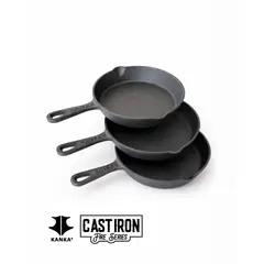 KANKA - - Set 3 Mini Sartenes 6" - Hierro Fundido