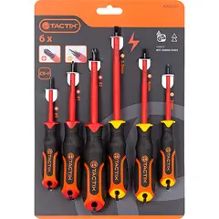 TACTIX - JUEGO DE DESTORNILLADORES 1000V 6 PIEZAS