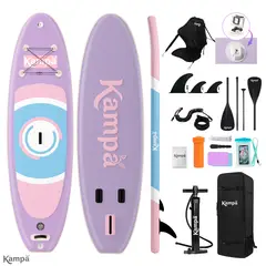KAMPA - Set Tabla Stand Up Paddle Surf Inflable AZURIA 320x81x15cm Color Lila