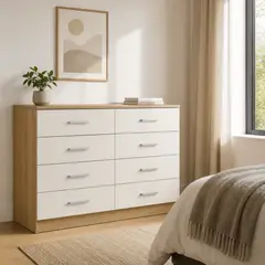 EXIT - Cómoda 8 Cajones 117x41x76 cm Beige -