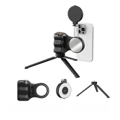TELESIN - Kit Selfie Pro Grip + Luz + Espejo + Trípode Universal Black