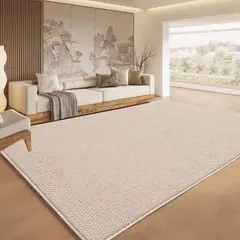 GENERICO - Alfombra Estilo Yute Tejida Para Living Resistente Mascotas 120x180m CREMA