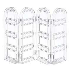 GENERICO - Exhibidor Plegable para Aretes y Joyas Acrílico Transparente 4 Paneles Organizador