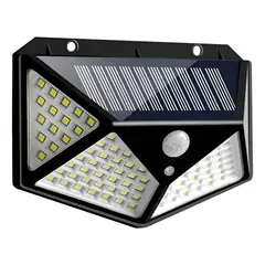 GENERICO - Foco Solar 100 Led Sensor Movimiento De Exterior Pared Color de la carcasa Negro