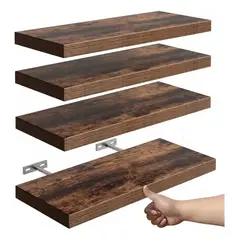 UMEXUS - Repisas Flotantes De Madera Premium Kit X4 40cm Premium