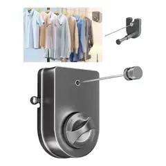 UMEXUS - Tendedero Retráctil Ropa Anticaída Acero Inoxidable Vida Gris Oscuro