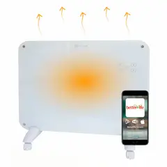 BETTERLIFE - Calefactor Eléctrico Mural De Cristal 1000 W Wi-Fi