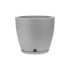 FLORIDIS - MACETERO CEMENTO AMSTERDAM 28CM ALTO CON PLATO