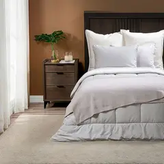ROSEN - Plumón Sherpa Liso Greige Melange 1.5 Plazas