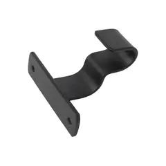 GENERICO - Soporte Cortina Simples Metal Negro Barra Techo 2 Unid