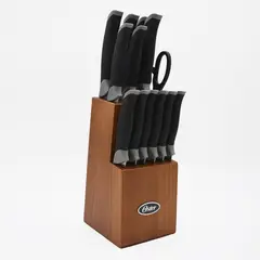 OSTER - Set De Cuchillos Lindbergh Acero 14 Piezas Inox Negro
