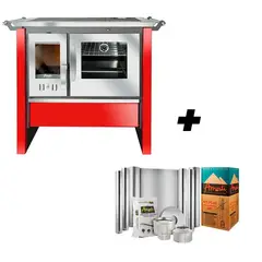 AMESTI - Cocina a leña combustión lenta + Kit instalación 5