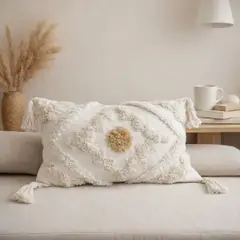 COLETTE - Funda De Cojin 30 x 50 Rectangular Boho Caramel