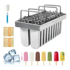 U BUY - Molde Para Paletas De Hielo De Acero Inoxidable 20 Paletas Plateado