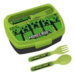 MINECRAFT - Portasandwich Multicompartimento + Cubiertos