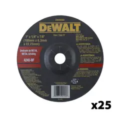 DEWALT - Set 25 discos desbaste de metal 7” x 14 DW44580