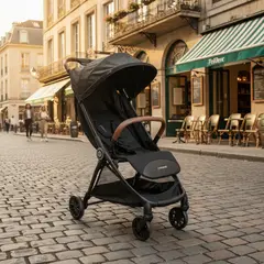 BEBESIT - Coche de Paseo Aire Cabina Ultra compacto Negro