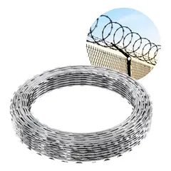 EVERSO - Rollo Concertina Alambre Puas Galvanizado Seguridad 50cmx10m