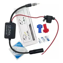 GENERICO - Amplificador De Señal Fm Radio De Auto Universal 12v Ant-208 Negro