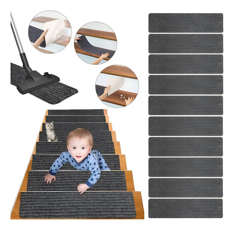 10 pedales de escaleras, alfombras de escaleras antideslizantes