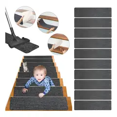 EVERSO - 10 pedales de escaleras, alfombras de escaleras antideslizantes