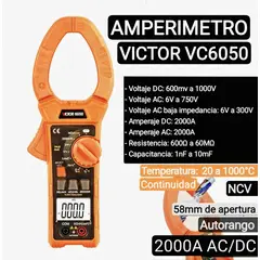 GENERICO - Amperimetro Autorango. 2000 Amperes AC-DC. Temperatura. NCV