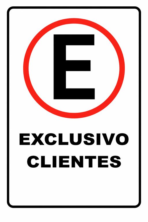 AVISO ALUMINO 20X30 CMS Estacionamiento Exclusivo Clientes