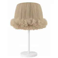 DECORACION CREATIVA - Lampara Mesa Linea Cisne Beige - Base Blanca Infantil-Juvenil