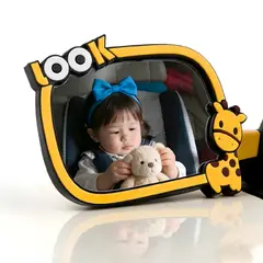 GENERICO - Espejo Vigilancia Bebé Para Coche Seguridad Modelo Ciervo Amarillo