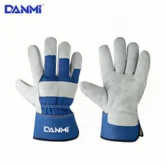 DANMI - Guante De Soldador Azul Y Blanco Alta Calidad