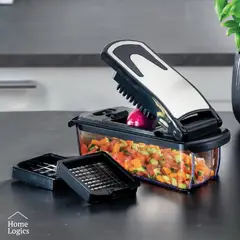 HOME LOGICS - Picadora Verduras 2 en 1 Acero Inox Kiosclub