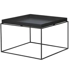 LIVING MARKET - Mesa Lateral Metálica Negra Leven 60x60x39 Hecho a Mano