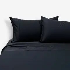 ROSEN - Sábana 300 Hilos Lisa Negro King