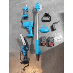 MOVI - KIT DE JARDINERIA 6 EN 1,ORILLADORA,TIJERA,MINI MOTOSIERRA,SOPLADORA,2 CORTA SETOS,BRAZO TELESCOPICO