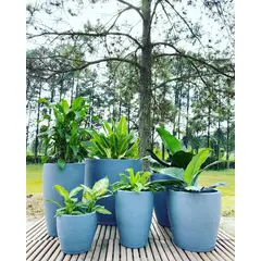FLORIDIS - MACETERO GRAFITO AMSTERDAM 70CM ALTO CON PLATO