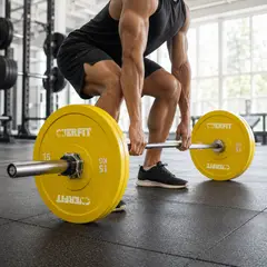 OVERFIT - Disco de Pesa Olimpica Goma 15kg Antideslizante 50mm Gym.