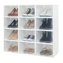 SUPERCENTER - Pack 12 Cajas Organizadoras Zapatos Plegable Zapatero