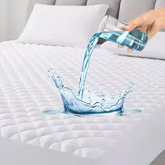 SUPERCENTER - Cubrecolchón Impermeable Protector Premium Quilt 2 Plazas Blanco