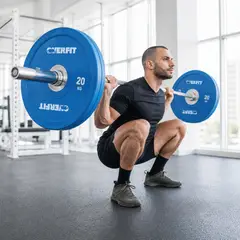 OVERFIT - Disco de Pesa Olimpica Goma 20kg Antideslizante 50mm Gym.