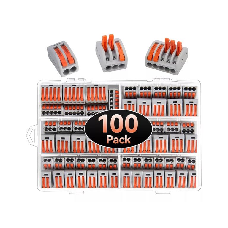 Set 100 Piezas Conectores Eléctricos cable Compacto 20x13,5x4 CM Gris