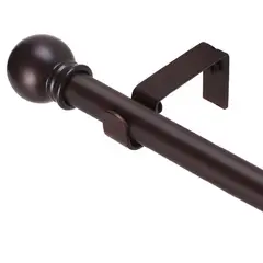 CASATUA - Barra Cortina Extensible 80 a 210 cm Con Soportes - Cafe - 80 a 210 cm