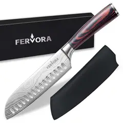 HOMELY - Cuchillo Santoku 18 cm Fervora Profesional Cocina 7" Acero 3cr13 Filo.